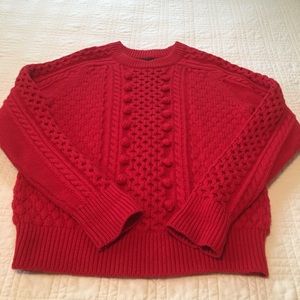 J. Crew popcorn cable knit sweater